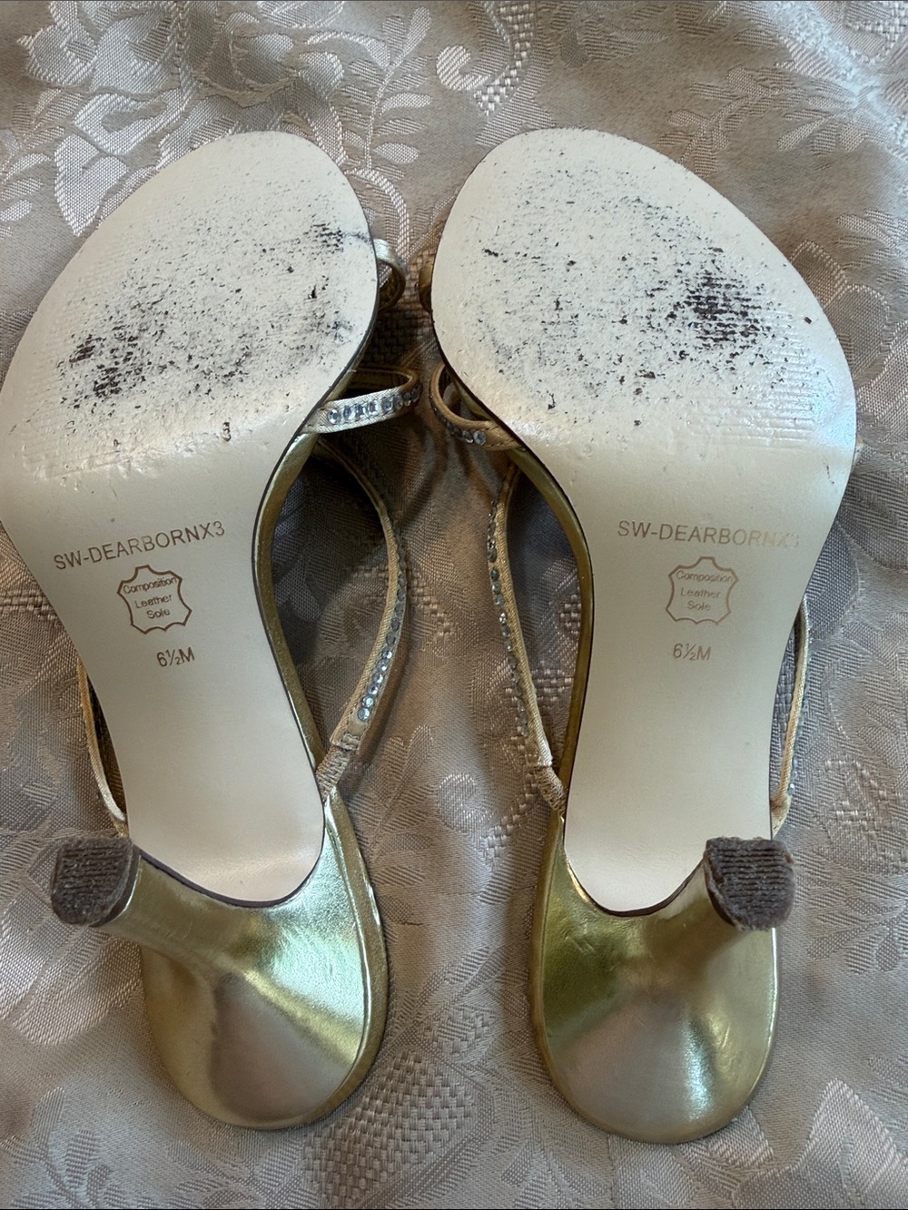 Bandolino Gold Rhinestone Strappy Slide Heel - Women - Picture 3 of 4